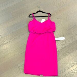 NWT Dress The Population Alondra Blouson Sheath Dress Fuchsia